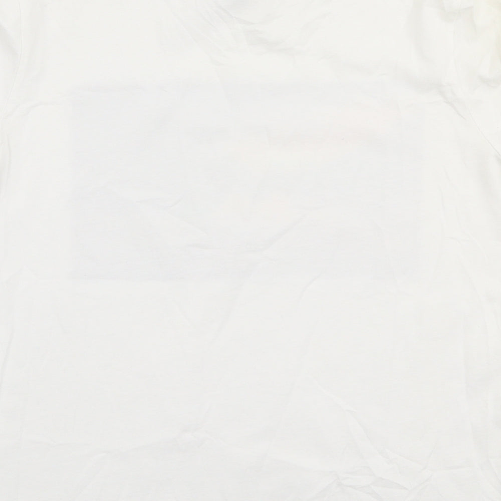 Pieces Womens White Polyester Jersey T-Shirt Size XS Round Neck - Get lost
