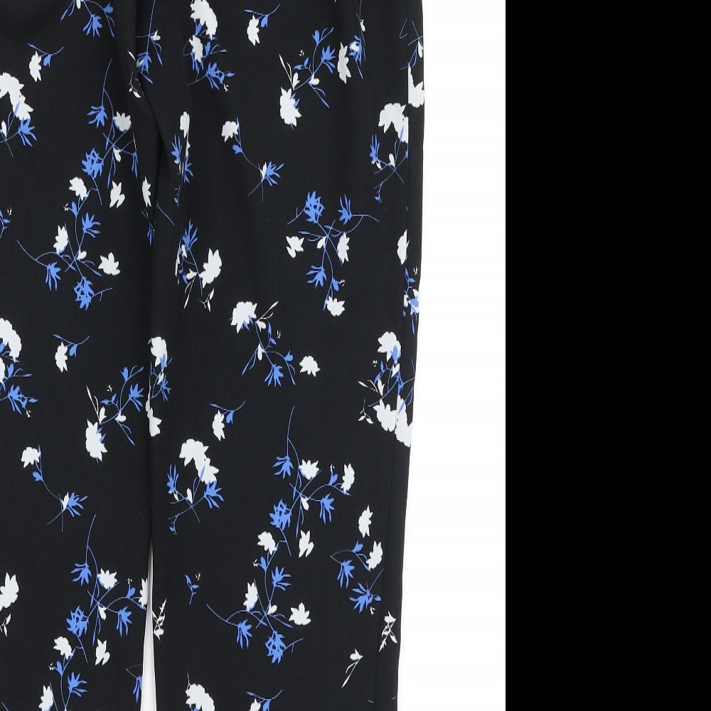Dunnes Stores Womens Multicoloured Floral Polyester Trousers Size S L27 in Regular Drawstring