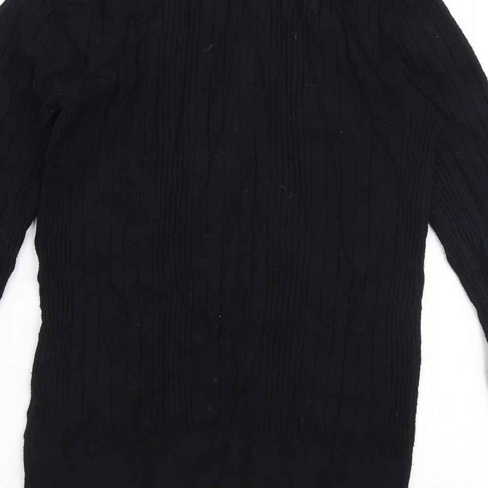 New Look Womens Black High Neck Viscose Pullover Jumper Size 10