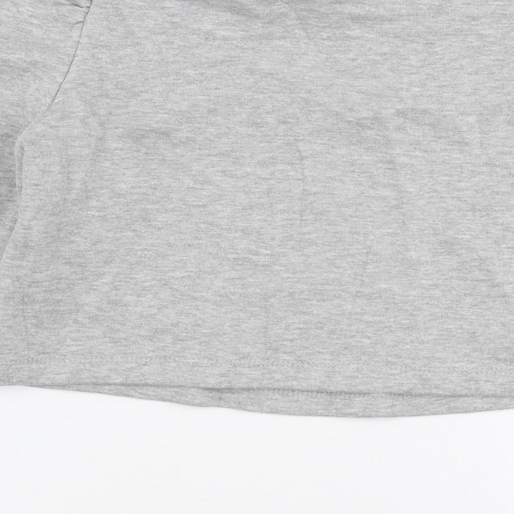 PRETTYLITTLETHING Womens Grey Polyester Pullover Sweatshirt Size 8 Pullover