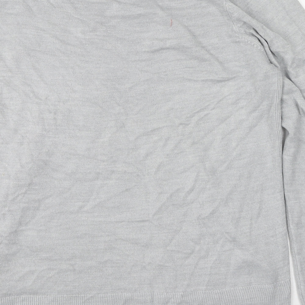 Marks and Spencer Womens Grey Scoop Neck Acrylic Pullover Jumper Size 16