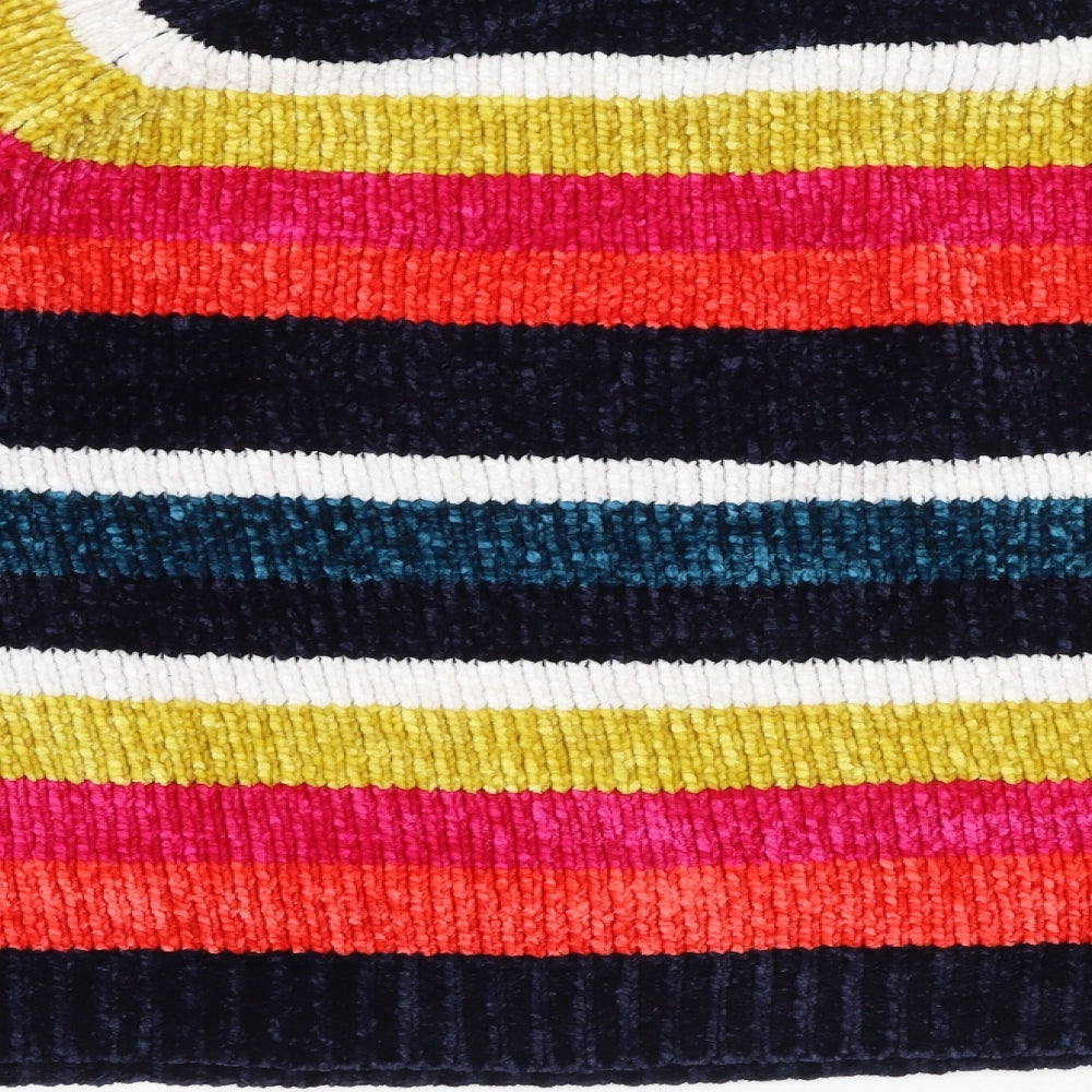 Very Womens Multicoloured High Neck Striped Polyester Pullover Jumper Size 8