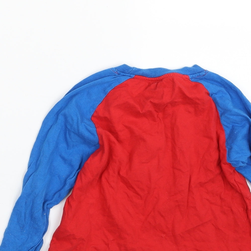 Primark Boys Red 100% Cotton Basic T-Shirt Size 2-3 Years Round Neck Pullover - Captain Snooze