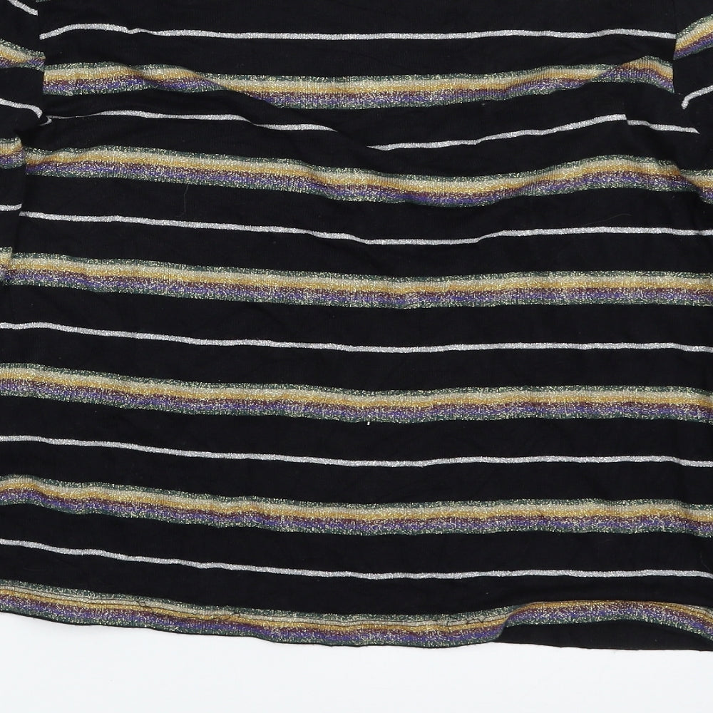 Topshop Womens Multicoloured Crew Neck Striped Viscose Pullover Jumper Size 12