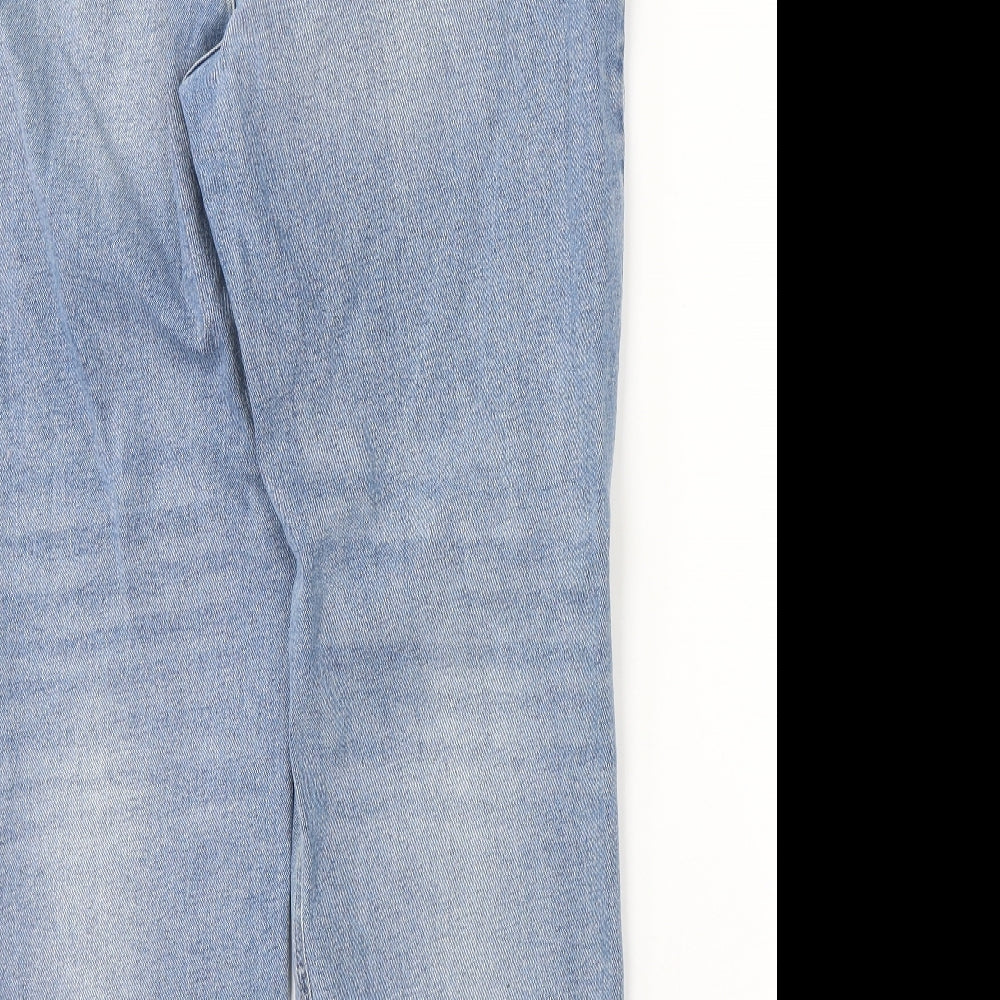 George Womens Blue Cotton Mom Jeans Size 34 L28 in Regular Button