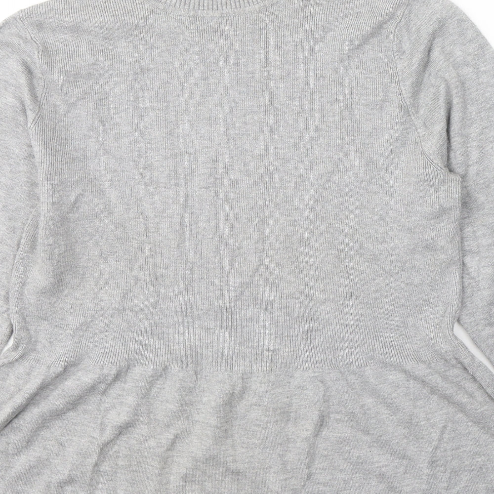 Marks & Spencer Womens Grey Roll Neck Viscose Pullover Jumper Size 12