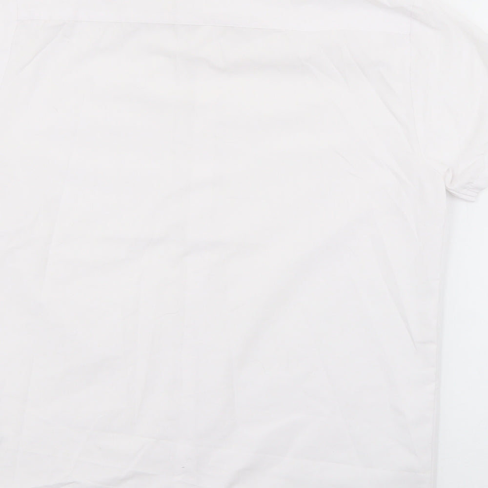 George Boys White Polyester Basic Button-Up Size 13-14 Years Collared Button
