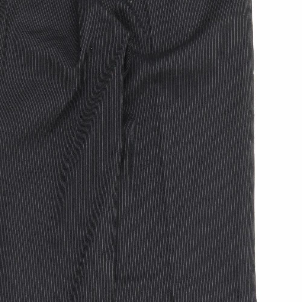 John Tailor Womens Black Striped Polyester Trousers Size 26 in L29 in Regular