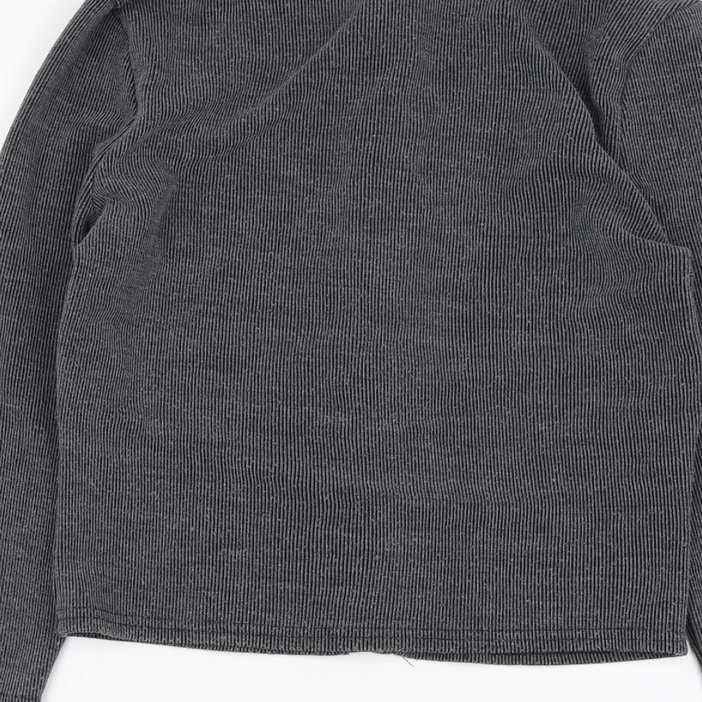 Missguided Womens Grey Round Neck Polyester Cardigan Jumper Size 8