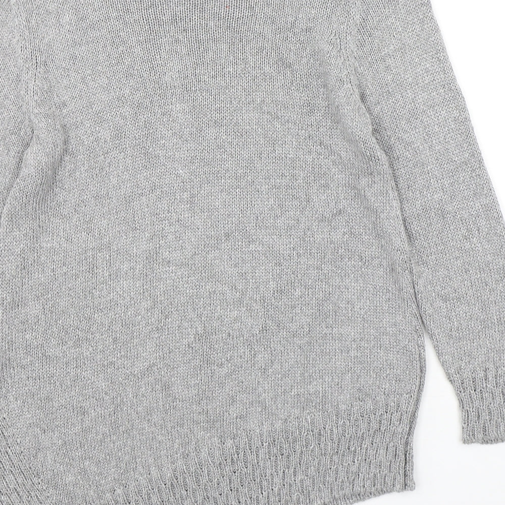 Marks & Spencer Womens Grey Round Neck Viscose Pullover Jumper Size 8