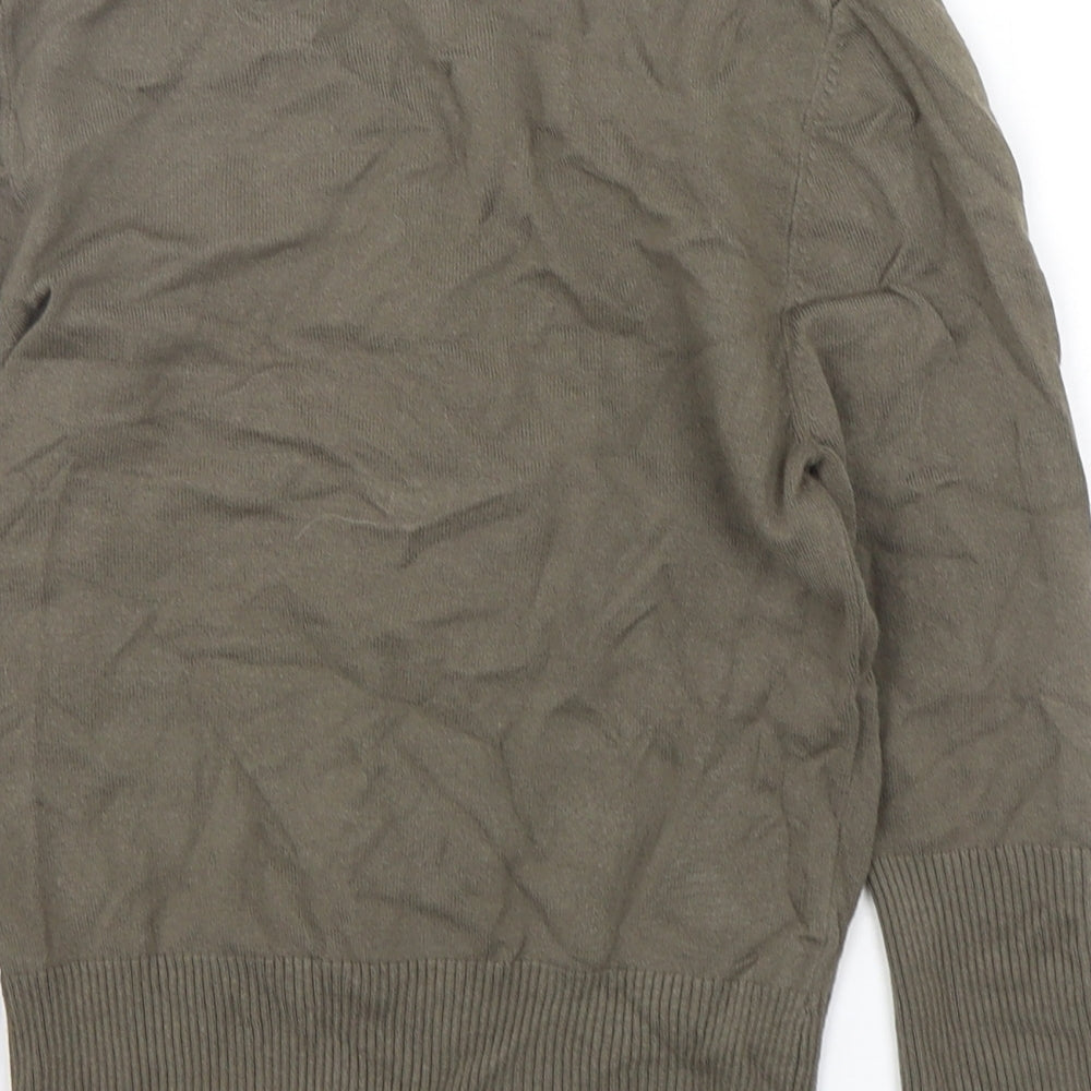 Part Two Womens Green V-Neck Viscose Pullover Jumper Size S