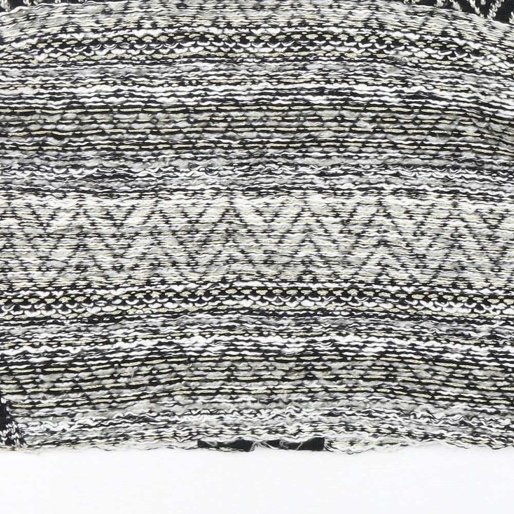 H&M Womens Multicoloured Round Neck Geometric Cotton Cardigan Jumper Size L