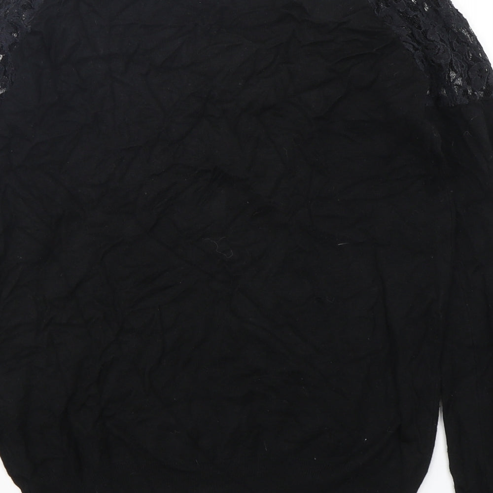 Select Womens Black Round Neck Viscose Pullover Jumper Size 12
