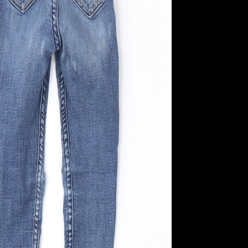 H&M Girls Blue Cotton Skinny Jeans Size 3 Years Regular