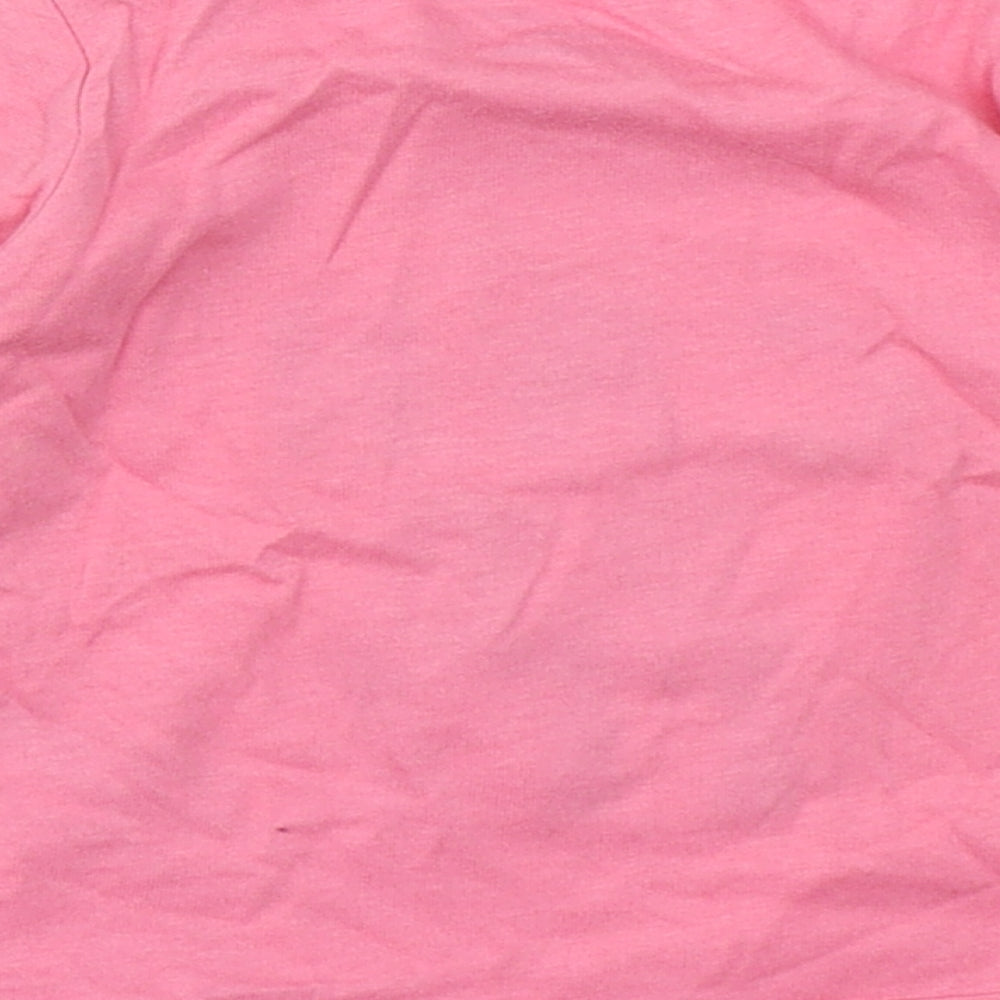 Primark Girls Pink 100% Cotton Basic T-Shirt Size 3-6 Months Round Neck Button