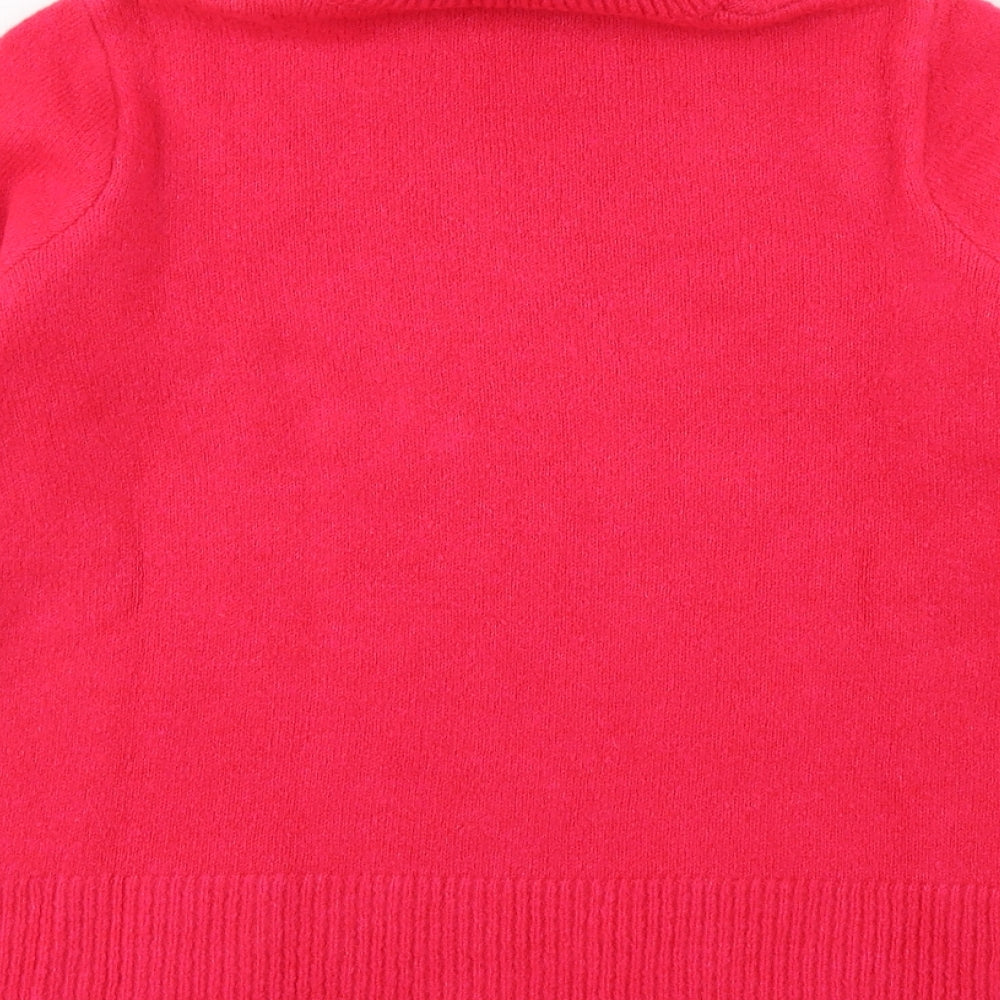 Savida Womens Pink Roll Neck Acrylic Pullover Jumper Size M