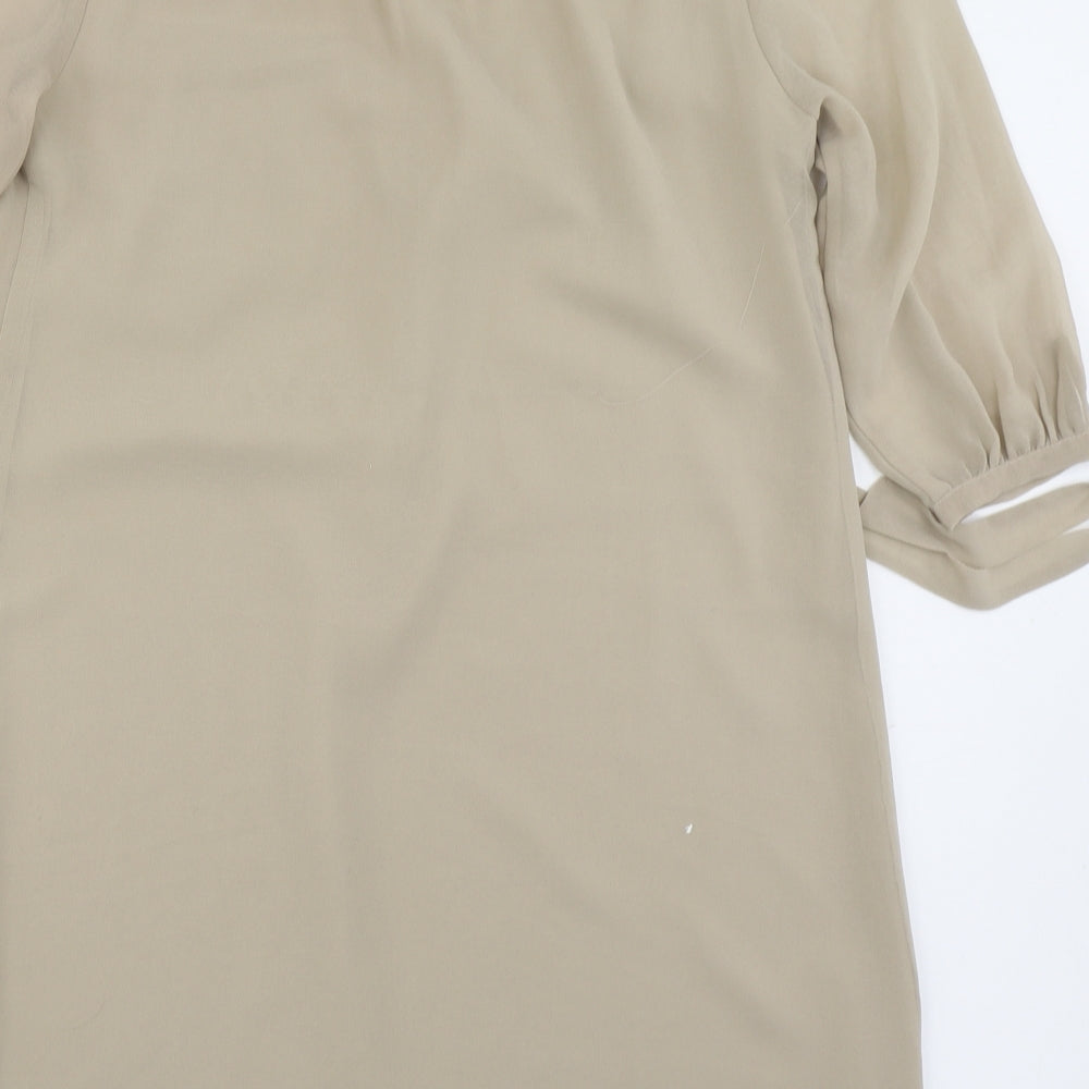 Darling Womens Beige Polyester Basic Blouse Size XS Scoop Neck