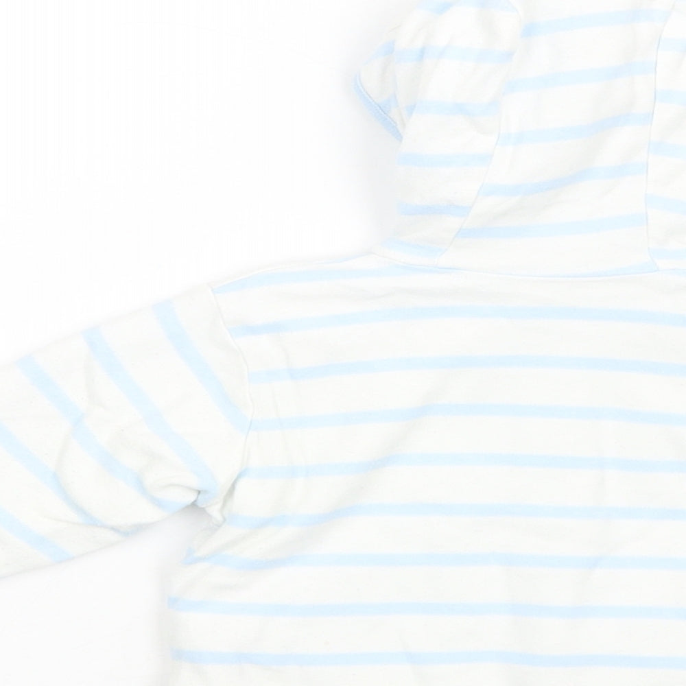 Debenhams Baby White Striped Basic Jacket Jacket Size 6-9 Months Snap