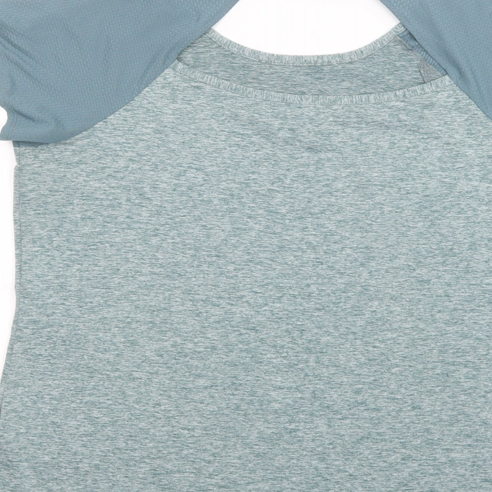 Dunnes Stores Womens Green Polyester Basic T-Shirt Size L Boat Neck