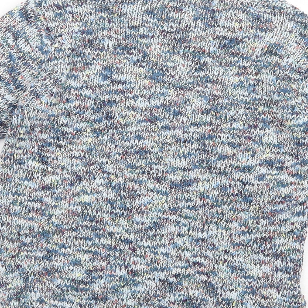 NEXT Girls Blue Crew Neck Cotton Pullover Jumper Size 8 Years Pullover