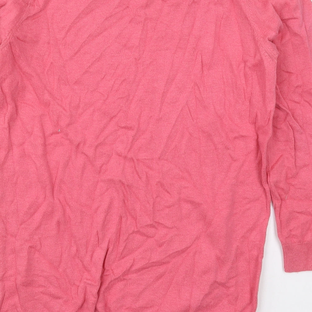 NEXT Womens Pink Crew Neck Cotton Pullover Jumper Size 8