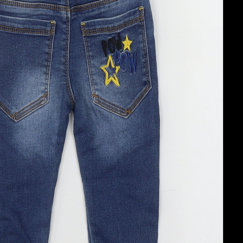 St Bernard Boys Blue Cotton Capri Jeans Size 12 Months Tie