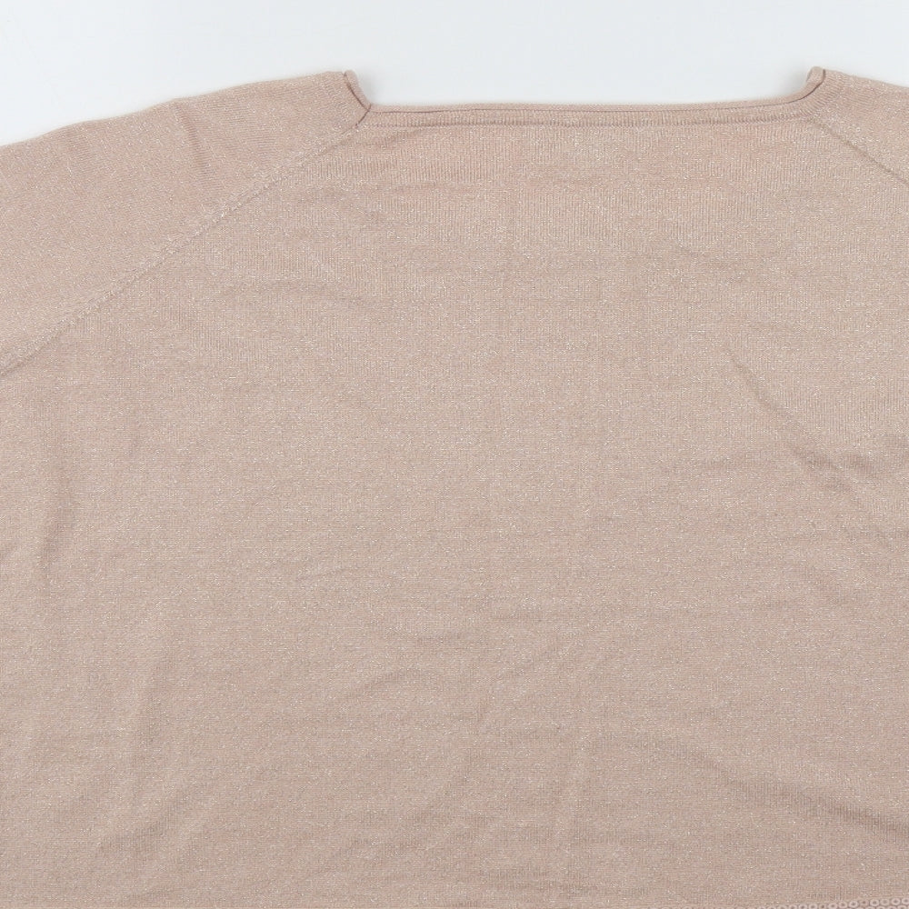 By Swan Womens Beige Viscose Basic Blouse Size S Scoop Neck