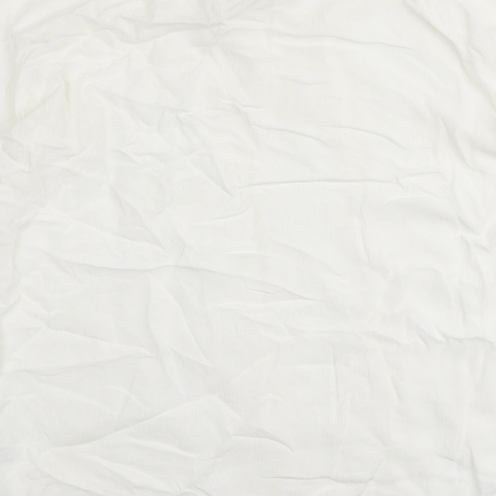 F&F Womens Ivory Viscose Basic Blouse Size 6 Round Neck