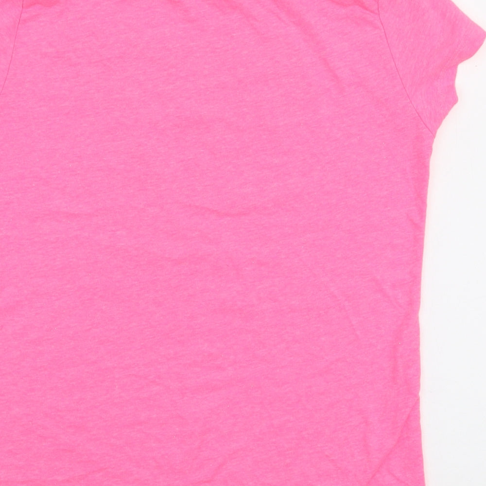 Pep & Co Girls Pink Polyester Jersey T-Shirt Size 11-12 Years Round Neck Pullover - Unicorn squad