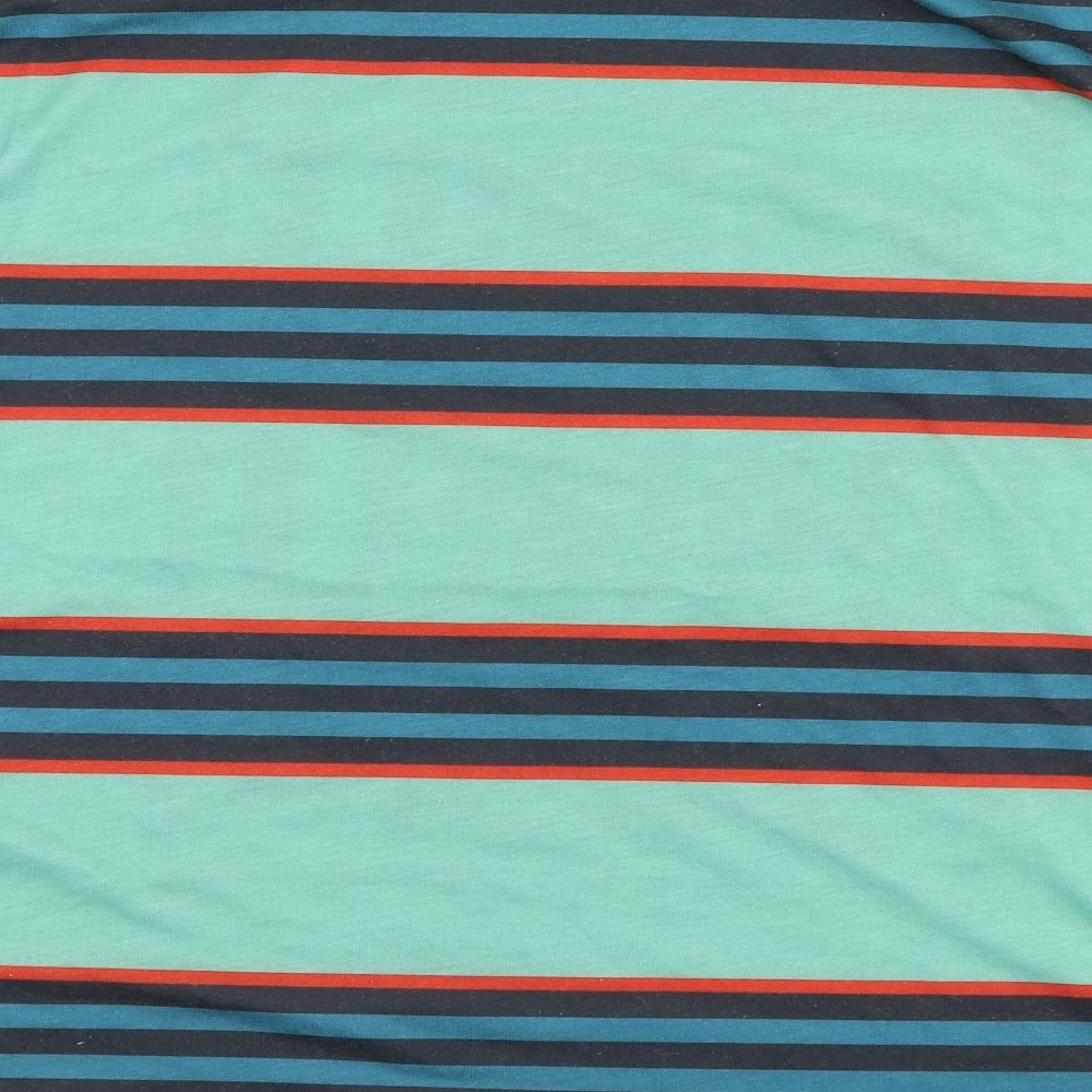 ASOS Mens Multicoloured Striped Polyester T-Shirt Size S Round Neck