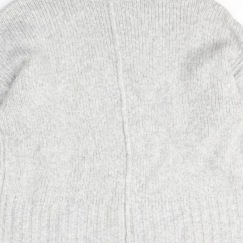 Dunnes Stores Womens Grey Roll Neck Acrylic Pullover Jumper Size S