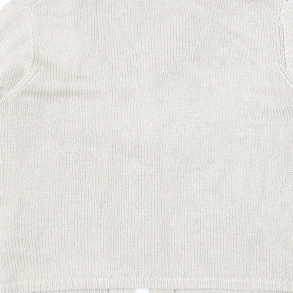 Alex & Co Womens Brown Collared Acrylic Cardigan Jumper Size 14