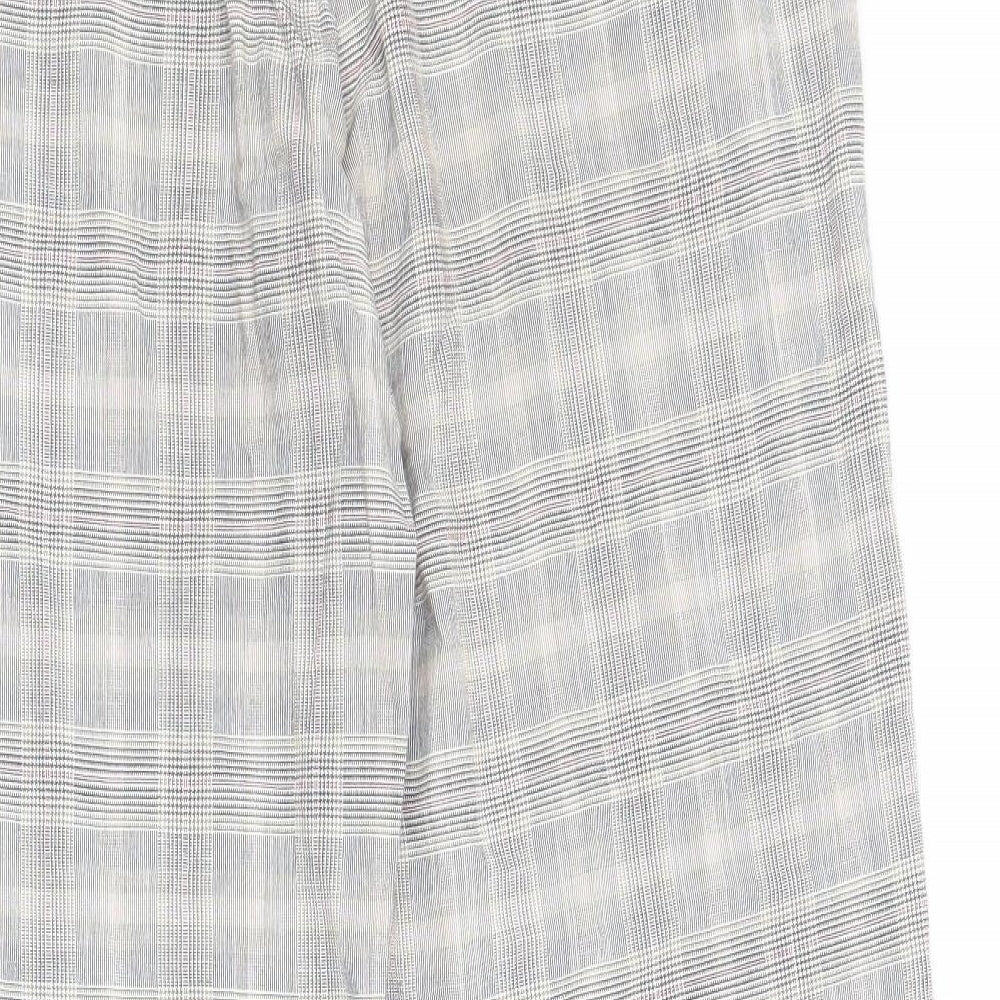 NEXT Womens Multicoloured Plaid Viscose Carrot Trousers Size 12 L30 in Regular Zip