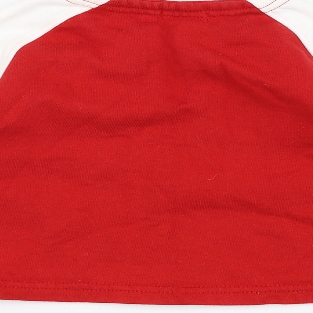 ELLE Boys Red Cotton Full Zip Jumper Size 6-9 Months Zip