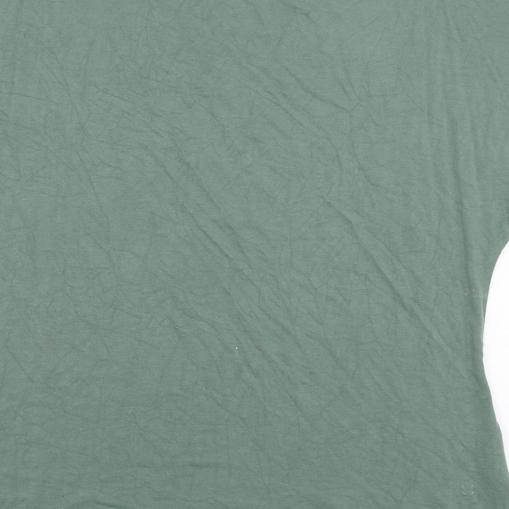 NEXT Womens Green Viscose Basic T-Shirt Size 6 Round Neck
