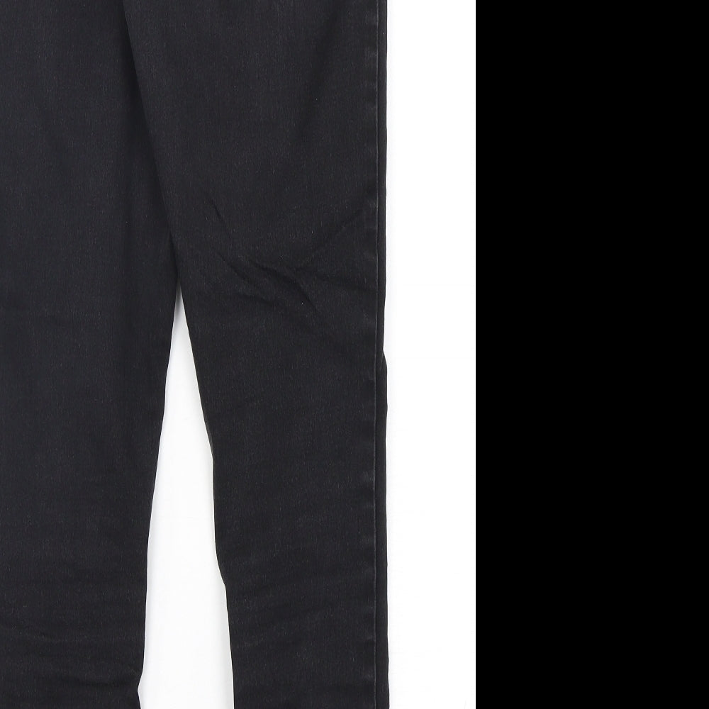 Marks & Spencer Womens Black Cotton Skinny Jeans Size 12 L28 in Regular Button