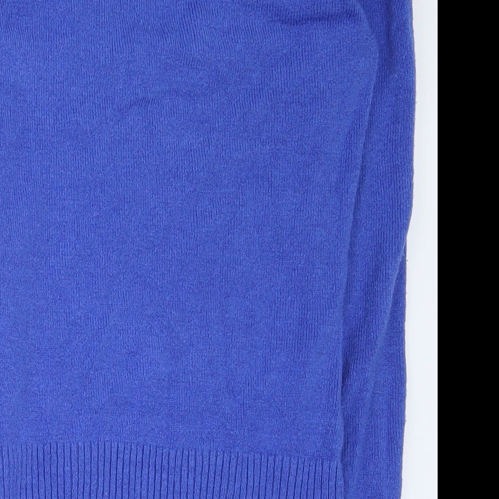 Jennyfer Womens Blue V-Neck Acrylic Pullover Jumper Size S