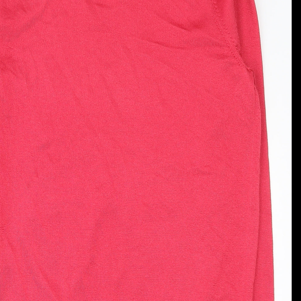 Per Una Womens Pink Polyester Basic T-Shirt Size 14 V-Neck