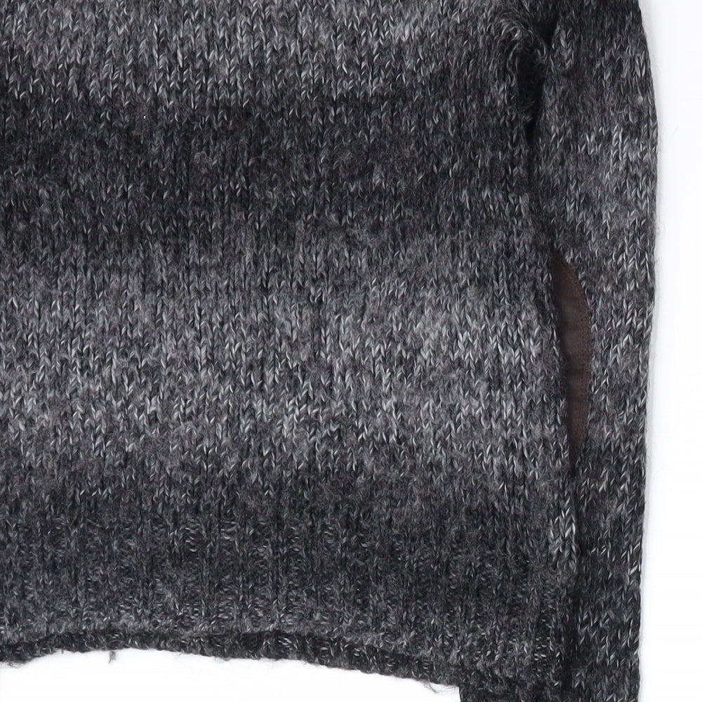 H&M Womens Grey Scoop Neck Acrylic Pullover Jumper Size 8