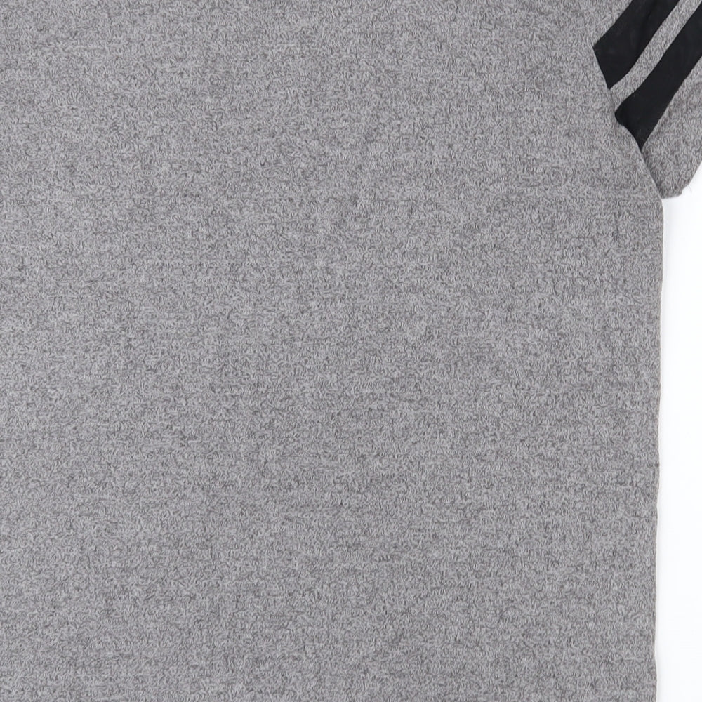 H&M Womens Grey Polyester Basic T-Shirt Size S Round Neck