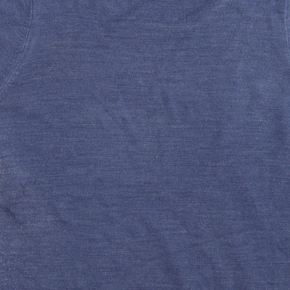 Marks & Spencer Womens Blue Crew Neck Acrylic Pullover Jumper Size 8