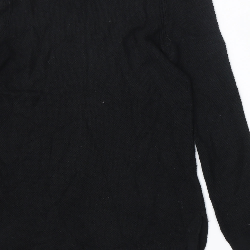 Gap Womens Black V-Neck Cotton Pullover Jumper Size S