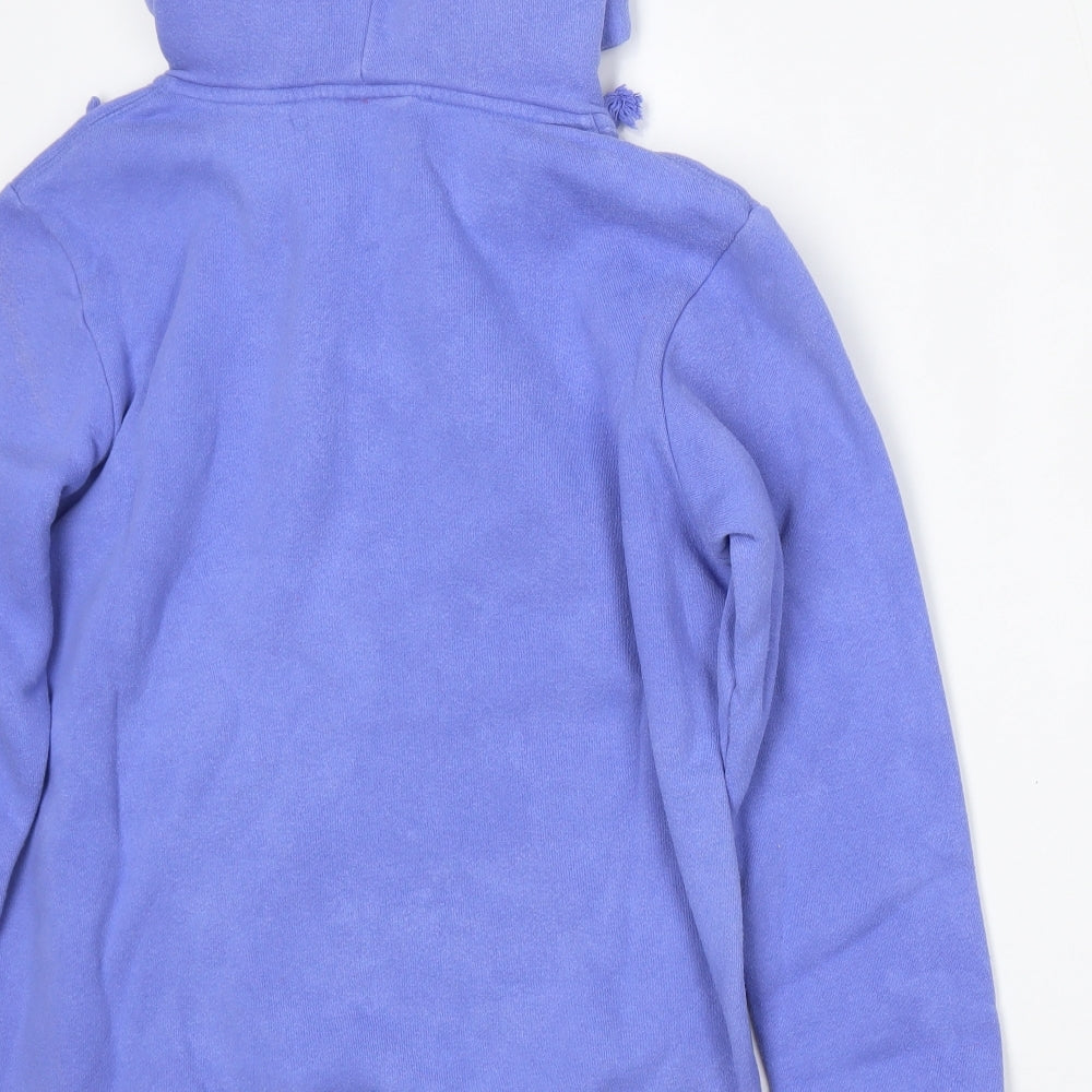 Disney Womens Blue Cotton Pullover Hoodie Size S Tie