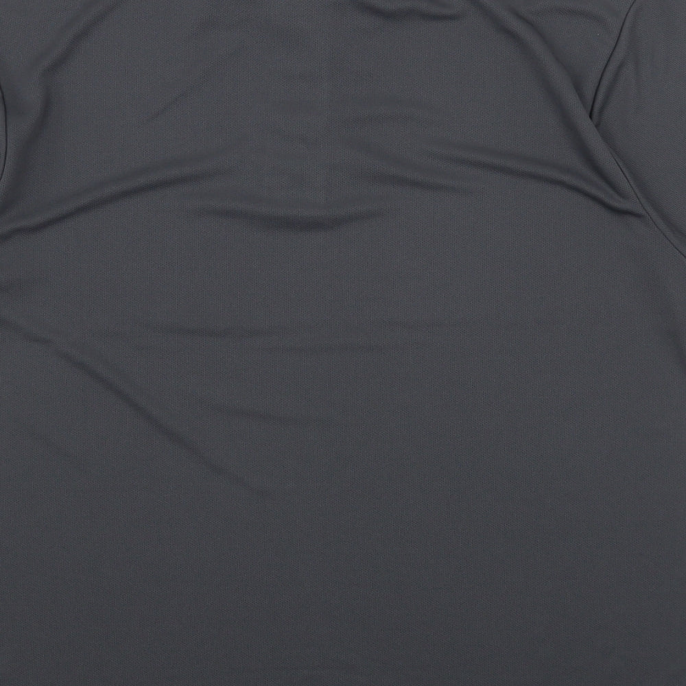 Just Cool Mens Grey Polyester Polo Size M Collared Button