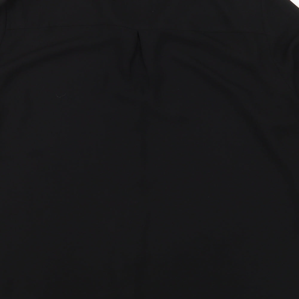 Lipsy Womens Black Polyester Basic Button-Up Size 12 Collared