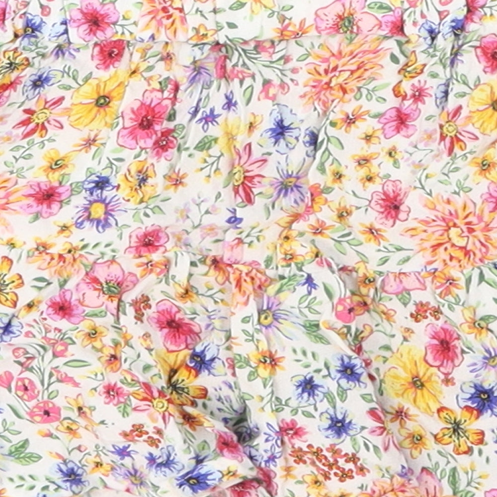 Matalan Girls Pink Floral Viscose Skater Skirt Size 4 Years Regular