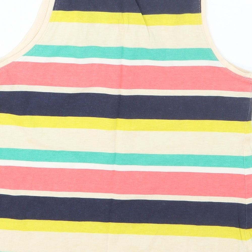 La Redoute Girls Multicoloured Striped Cotton Basic Tank Size 8 Years Round Neck Pullover