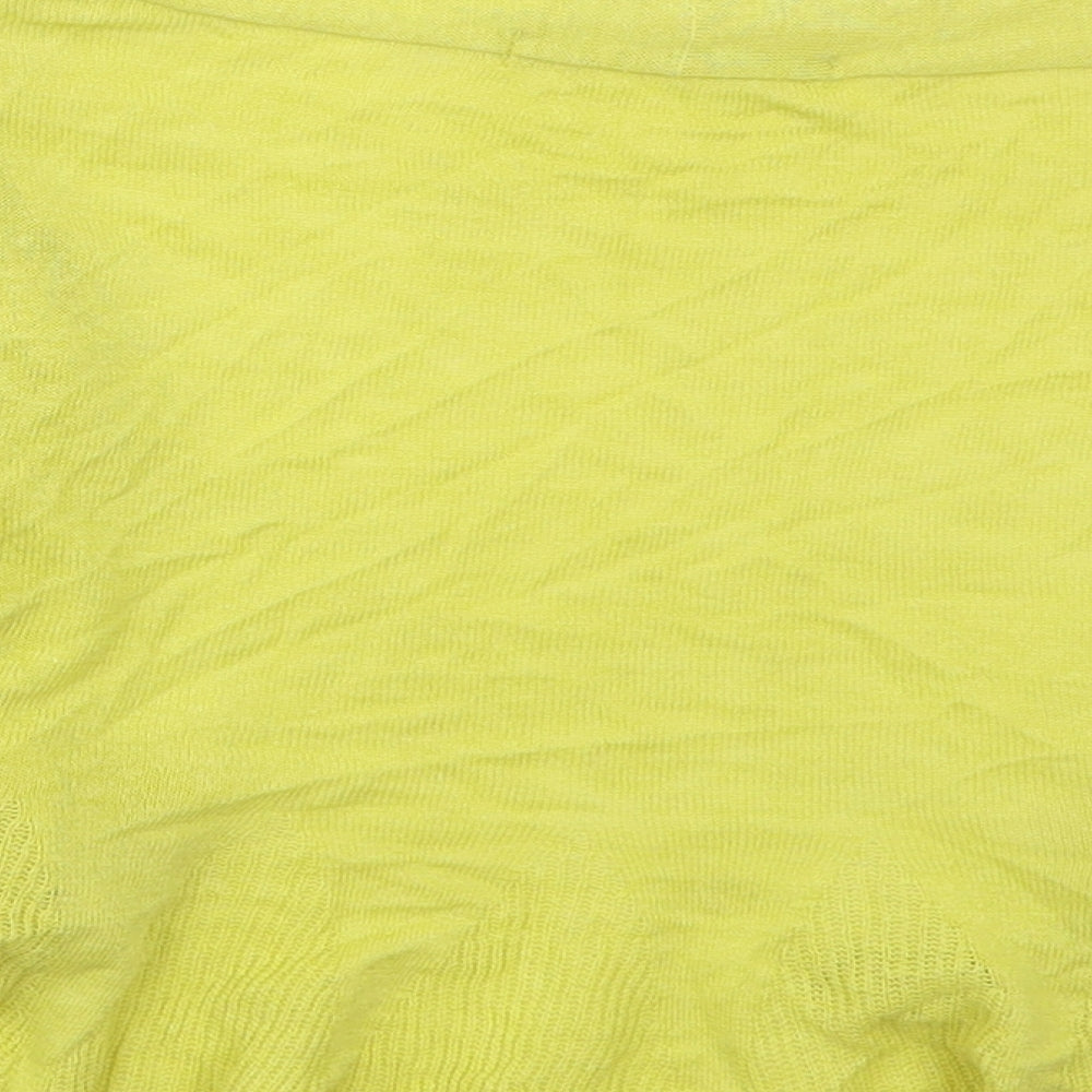 Marks & Spencer Womens Yellow V-Neck Linen Cardigan Jumper Size 10