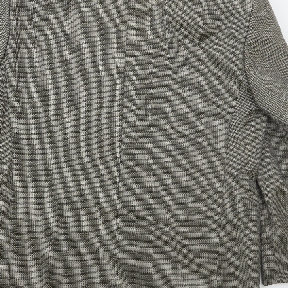Douglas Mens Beige Houndstooth Wool Jacket Suit Jacket Size 40