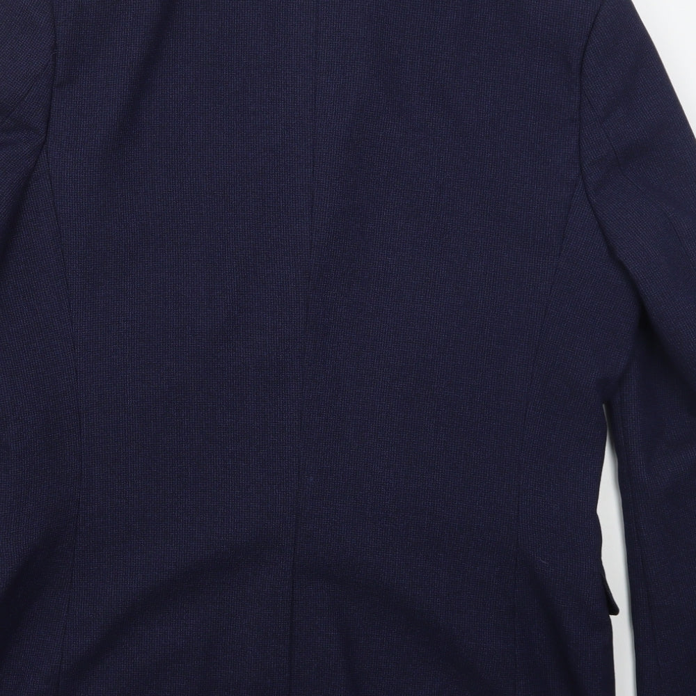 H&M Mens Blue Polyester Jacket Suit Jacket Size 44